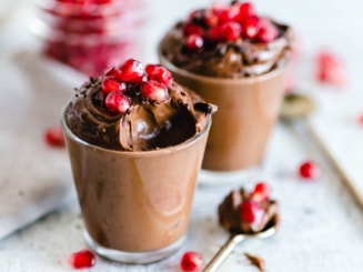 A fruit chocolate mousse